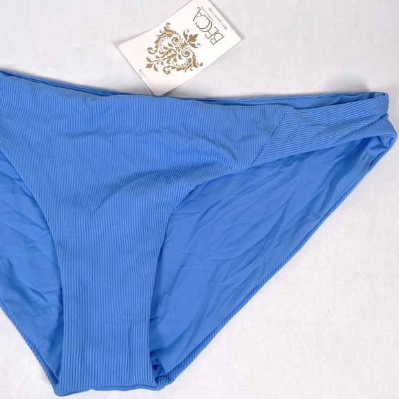 Becca Blue Ribbed Swim Bottoms Size Extra Large - Picture 2 of 4